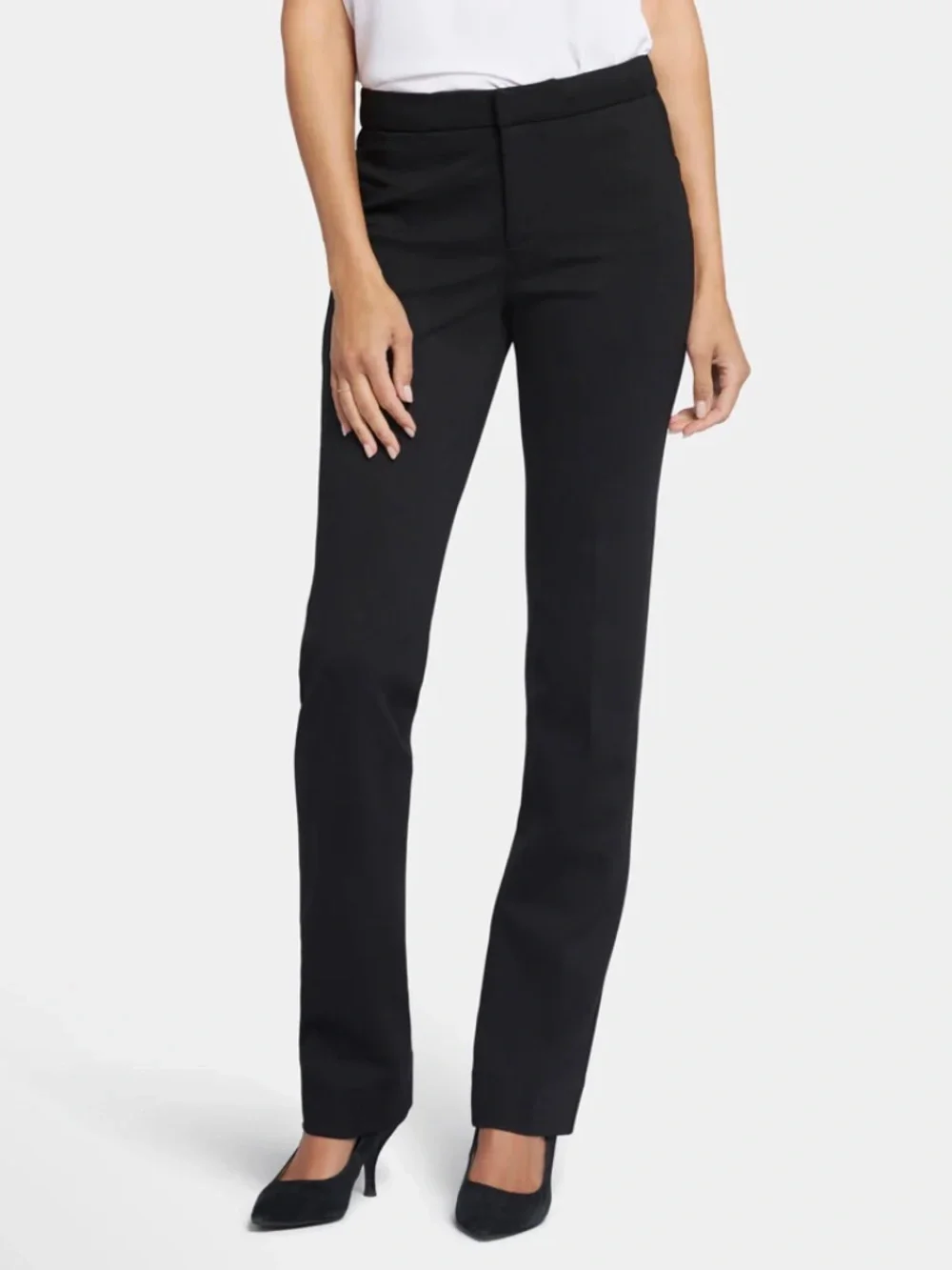 NYDJ Trouser Pants Lift Tuck Technology Black Ponte Knit Bootcut Size 4